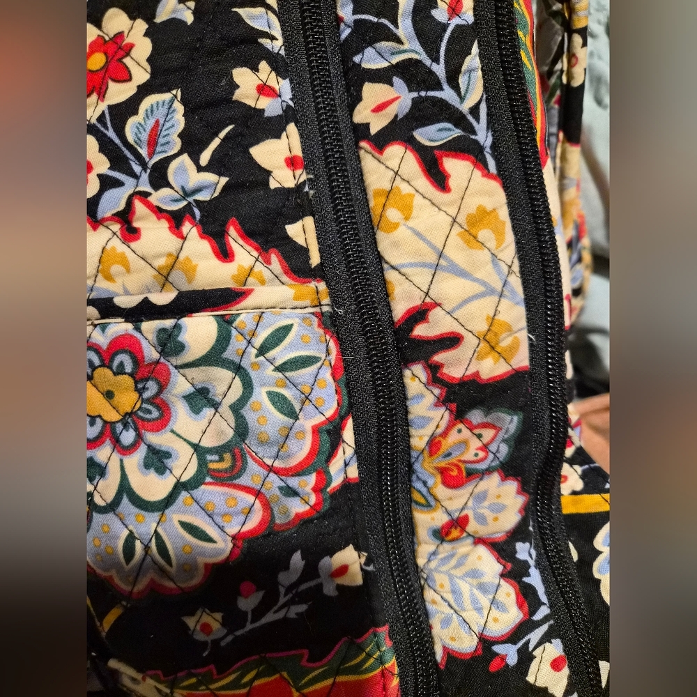 Vera Bradley Floral Backpack - Black, Red, Blue - Picture 6 of 12
